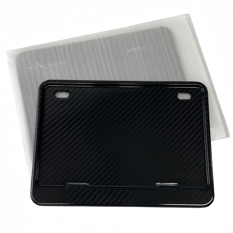 Wholesale genuine carbon fiber license plate frame, rear license plate protector, motorcycle modification accessory, non-destructive installation, universal fit