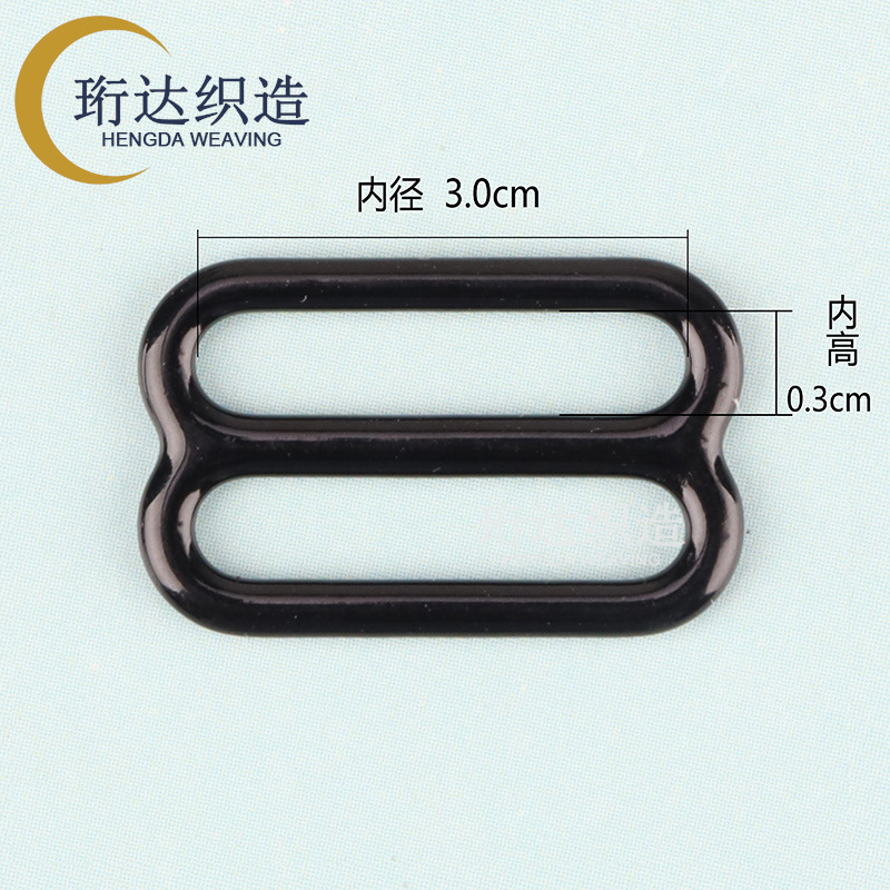 8 hebillas de 3,0 cm de diámetro interior envueltas en pegamento (negro) / grano - convencional