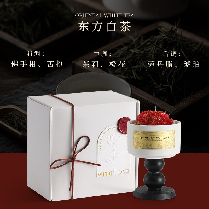 ツバキの花香薫ろうそく礼箱結婚お土産高級誕生日プレゼント大豆ワックス香薫雰囲気感置物|undefined