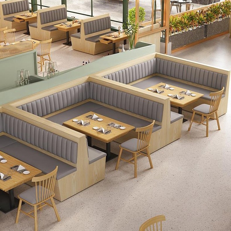 Nordic Style Solid Wood Chairs, Restaurant and Hotel Backrest Chairs, Cafe and Milk Tea Shop Dining Tables and Chairs, Sofa Booth Seating