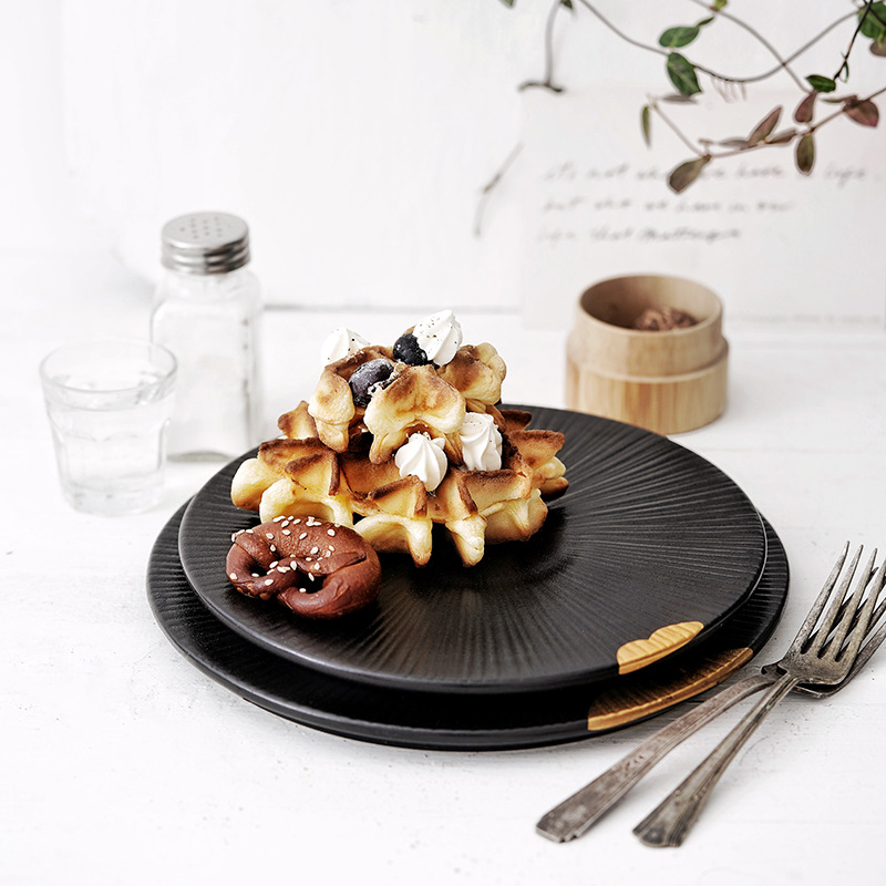 Juego de vajilla creativa de Wujin Moyu, personalidad creativa, platos, platos para el hogar, platos de cerámica poco profundos, platos planos