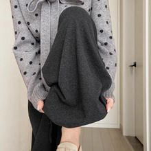 黑色阔腿糯米裤女秋季2025年新款小个子高腰宽松显瘦慵懒休闲裤