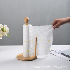 餐厨创意收纳架简约卷纸架家用纸巾架竹制置物架子挂架保鲜膜支架