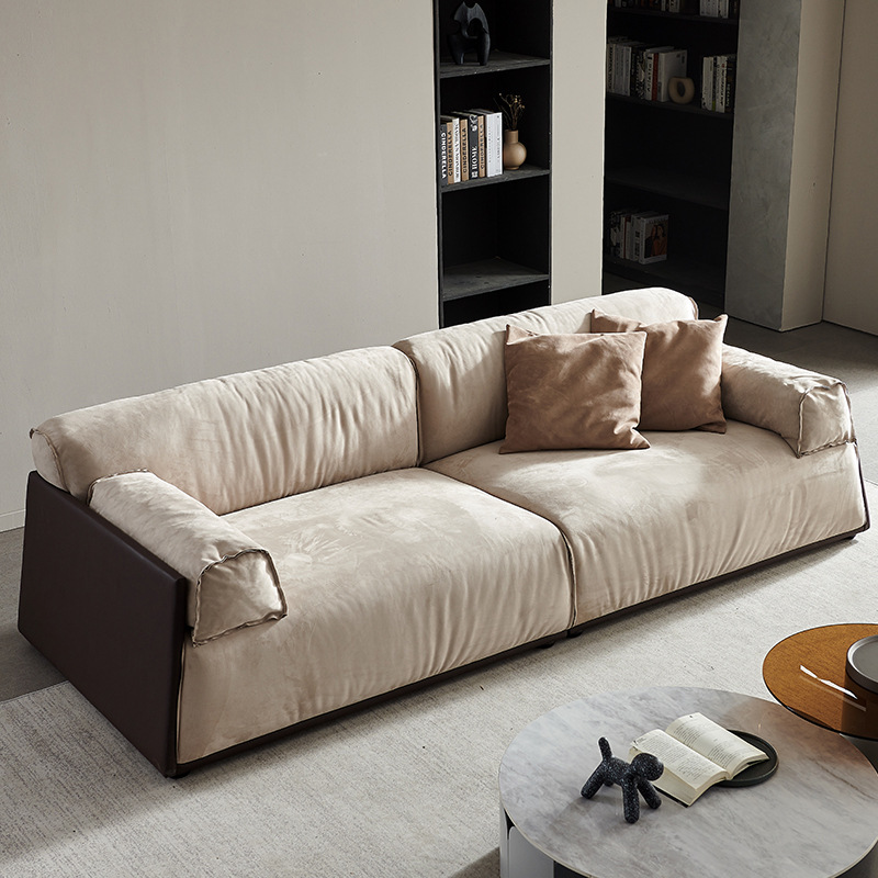 Baxter Matte Fabric Sofa, Floor-Standing Italian Minimalist Designer Living Room High-End Fabric Sofa, Custom-Made for Home Use