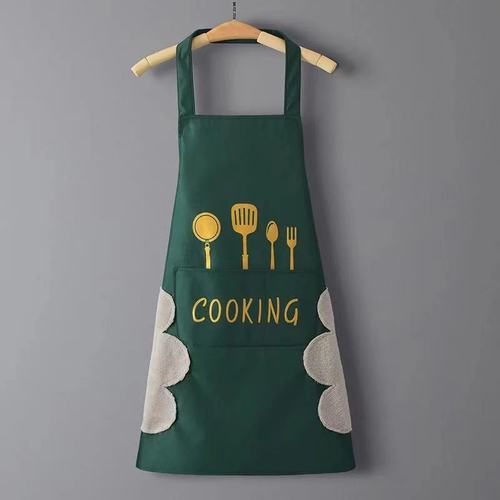 Home Use Washable Kitchen Korean Style Nordic Wind Square Waterproof Apron Cover Up for Couples Adult Custom Printed Ad Logo