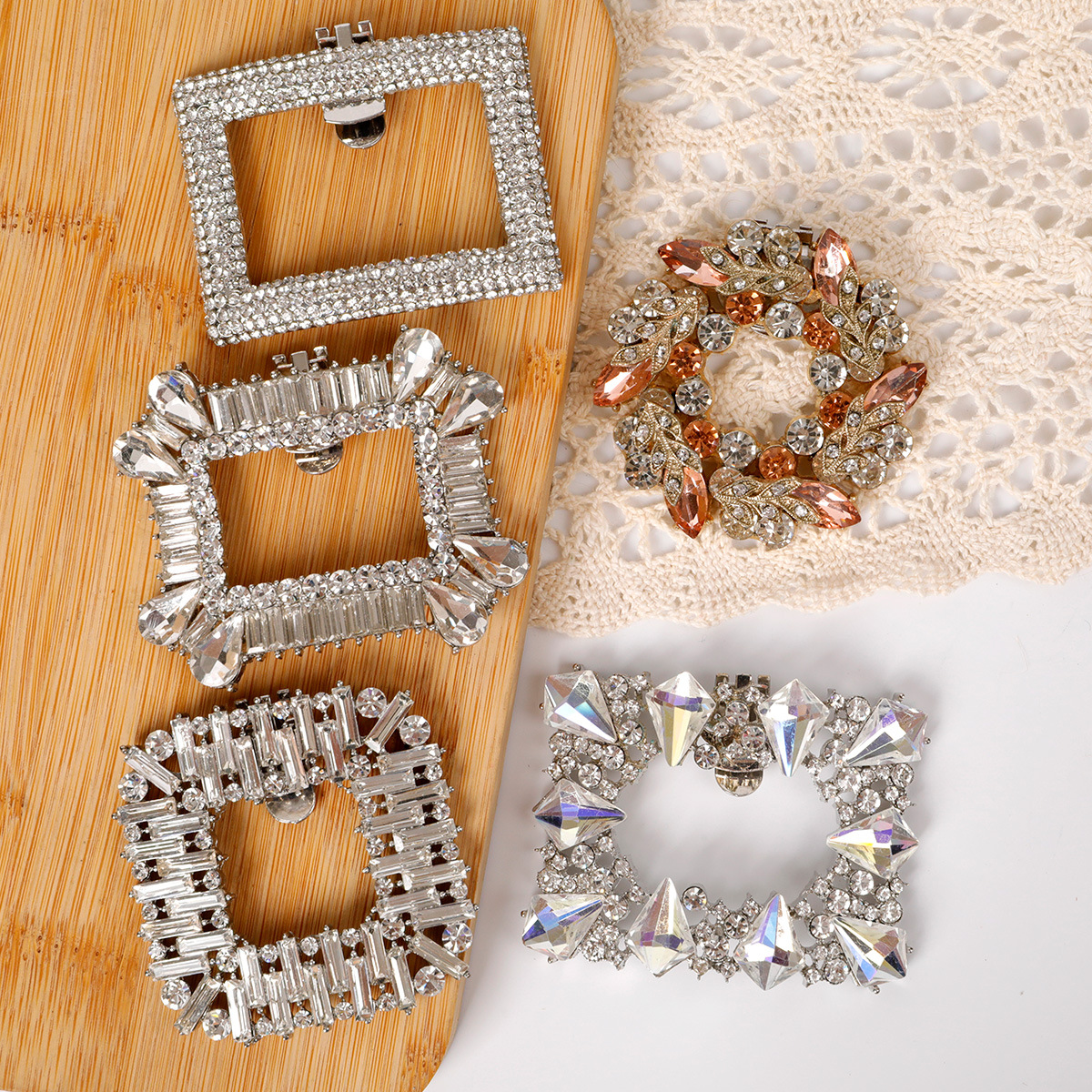 Zapatos de mujer desmontables accesorios decorativos de metal accesorios de Vamp zapatos de flor de zapato de todo fósforo zapatos de hebilla dedo del pie accesorios de diamantes de imitación