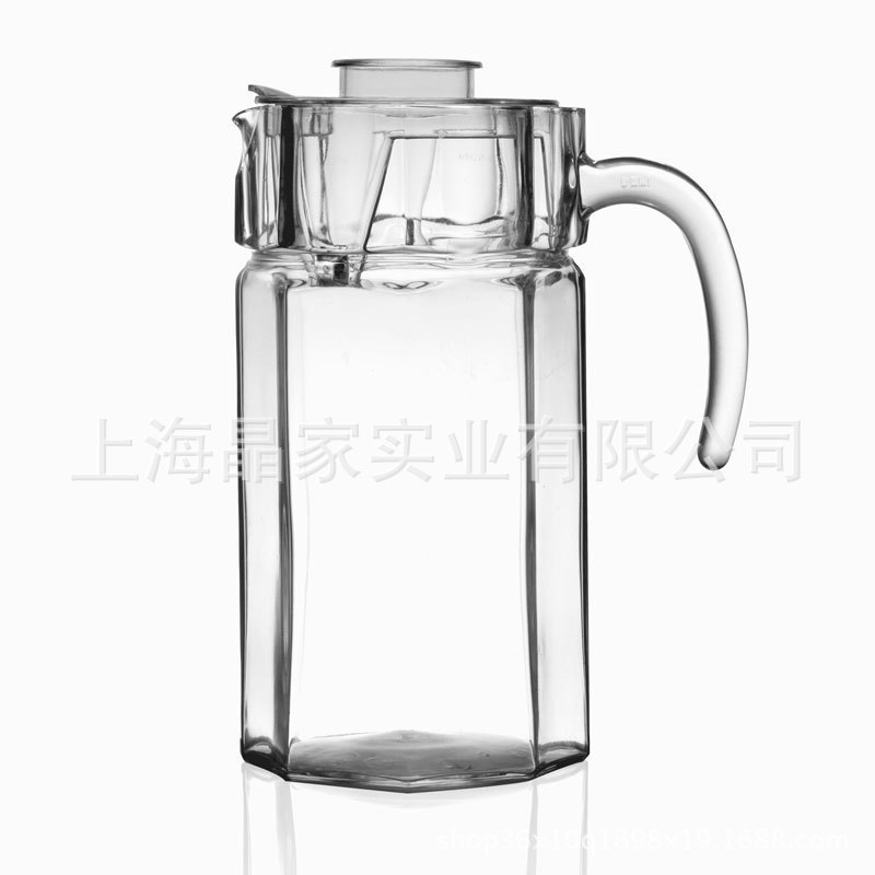 Manzana verde 1.25L gran olla octogonal hervidor de agua fría olla de jugo de cerveza olla de agua de vidrio serie EH1003-1