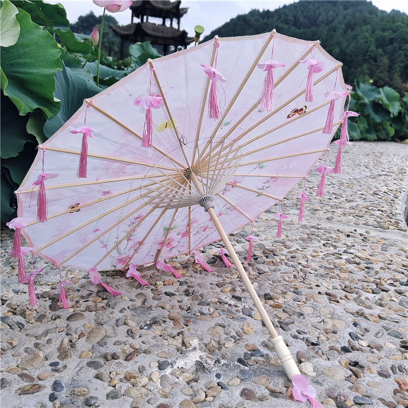 3 월 복숭아 꽃잎 우산