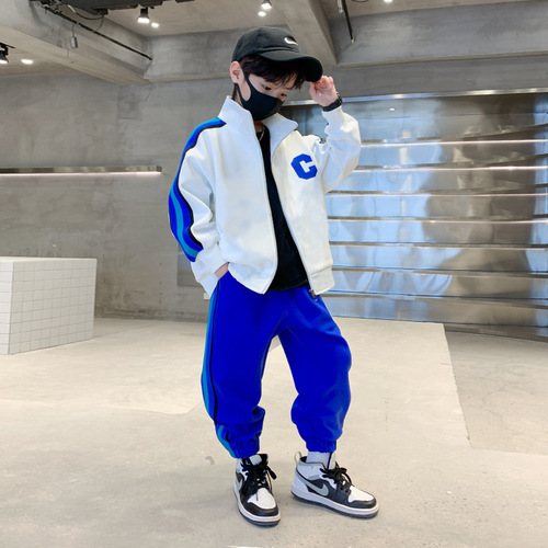 Boys' Autumn Set 2024 New Model Middle Kids Spring and Autumn Sports Clothes Cool Children Spring Trendy Outfit Wholesale