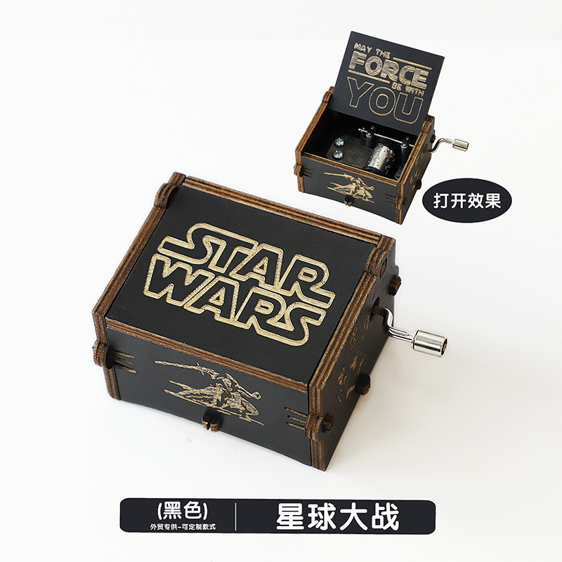 木製オルゴール置物クラシック彫刻手回し音楽ボックスクリスマス工芸品プレゼント現物|undefined
