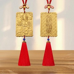 黃銅掛件精雕立體車掛麒麟納福 年年有餘 龍鳳呈祥家居玄關工藝品