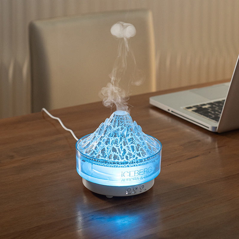 仿真火焰加湿器雨滴香薰机家用大容量智能火山喷雾雾化器批发|undefined