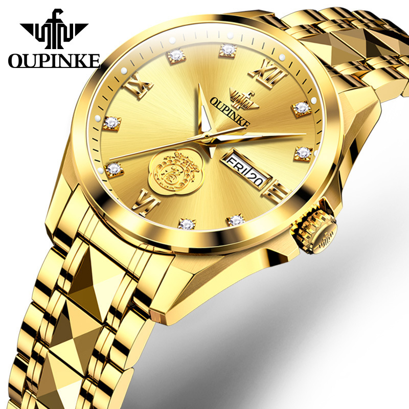 Dropshipping Oupinke Brand New Mother's Day All-Gold Blessing High-End Fully Automatic Mechanical Women's Watch