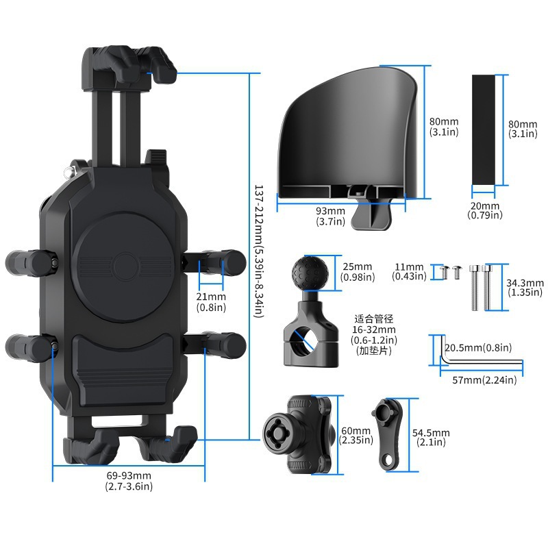 Modantong motocicleta antirrobo absorción de impactos soporte para teléfono móvil para llevar navegación soporte para teléfono móvil soporte para cámara de bicicleta
