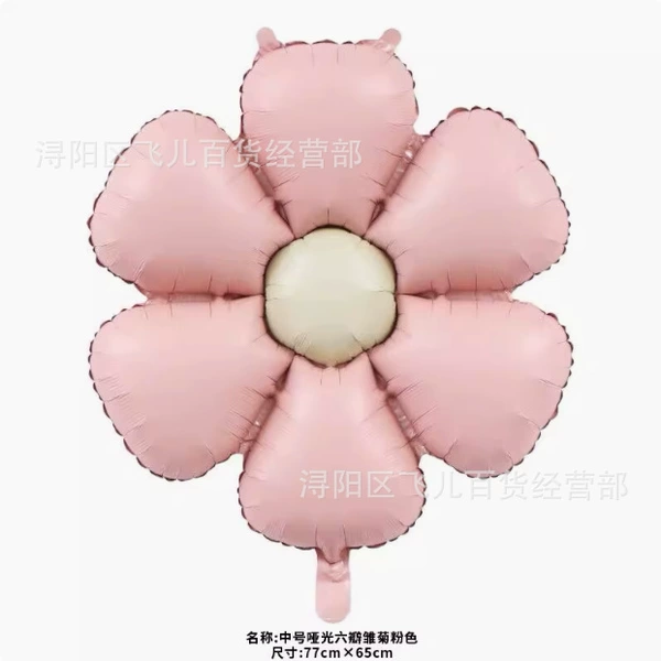Matte Six-petal Daisy – Medium Pink