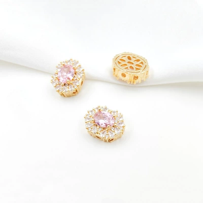 Zərgərlik ara hissələri, Beading Material - style-6-pink-zirconium-125156mm-gold