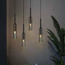 后现代轻奢单头水晶小吊灯卧室床头灯北欧创意餐厅吧台酒瓶吊线灯