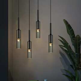 后现代轻奢单头水晶小吊灯卧室床头灯北欧创意餐厅吧台酒瓶吊线灯