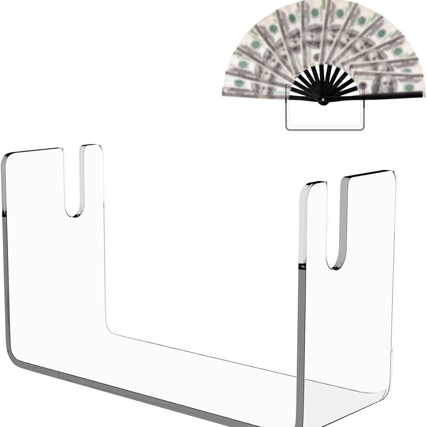 亚克力扇子展示架 透明扇子支架底座支架 适用于折叠扇子、纸扇