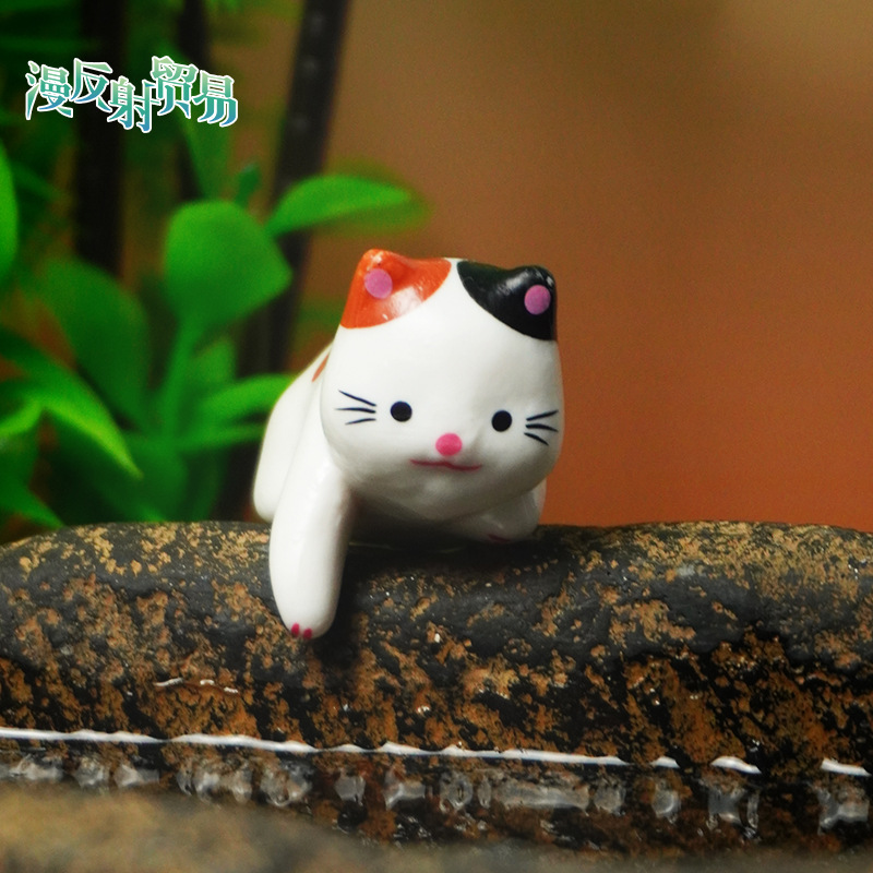 Dormir gato micro paisaje japonés gato artesanía Decoración Accesorios PVC pecera pequeños adornos gatito