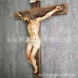 跨境独立站新品树脂工艺摆件树脂十字雕塑家居室内场景装饰