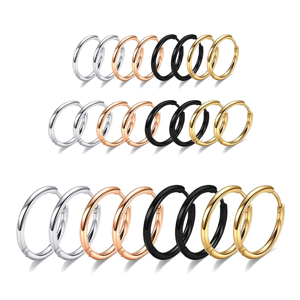 European and American hip-hop stainless steel earrings 2.0 round round wire earrings Amazon titanium steel earrings earrings in stock wholesale