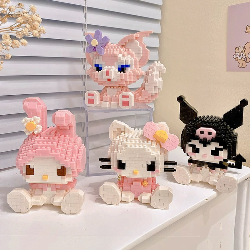 Compatible with Le Cartoon Dolls Kt Cat, Kuromi, Pompompurin Micro-Particle Building Blocks, High-Quality Building Blocks, Children's Cross-Border Toys