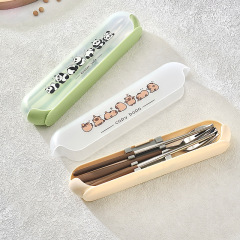 304ステンレスドーパミン食器セット携帯食器屋外学校旅行食器付きアニメ食器