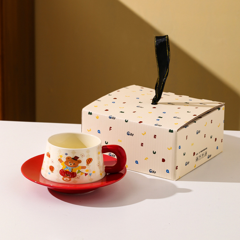 【서커스단】 코르셋 커피잔 세트 - 레드