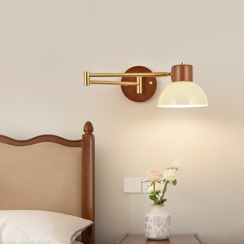 Luces de pared de lectura de dormitorio de viento tranquilo creativo y simple estudio plegable rocker luz de pared L271