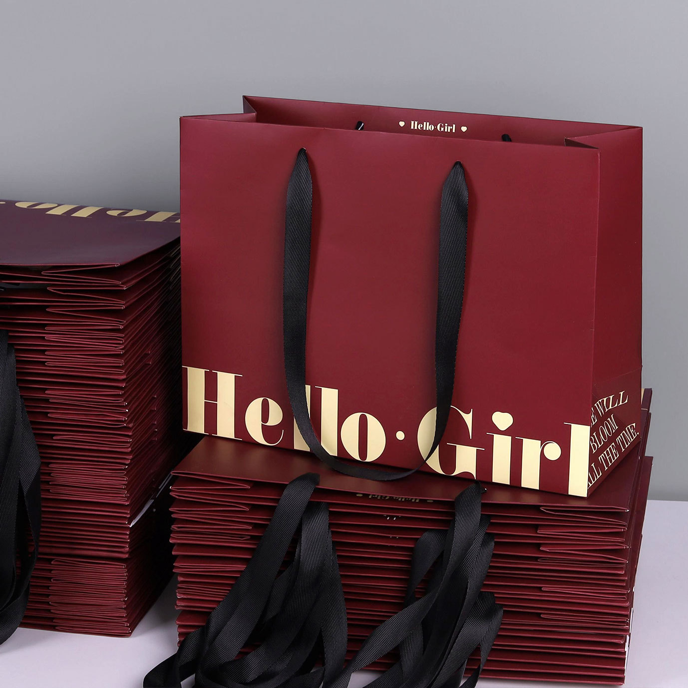 ins风服装店手提袋高级感高端时尚礼物礼品购物纸袋子印logo现货