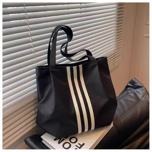 Korean style canvas bag for women 2025 new niche style high-end fashion commuting to class large capacity shoulder tote bag