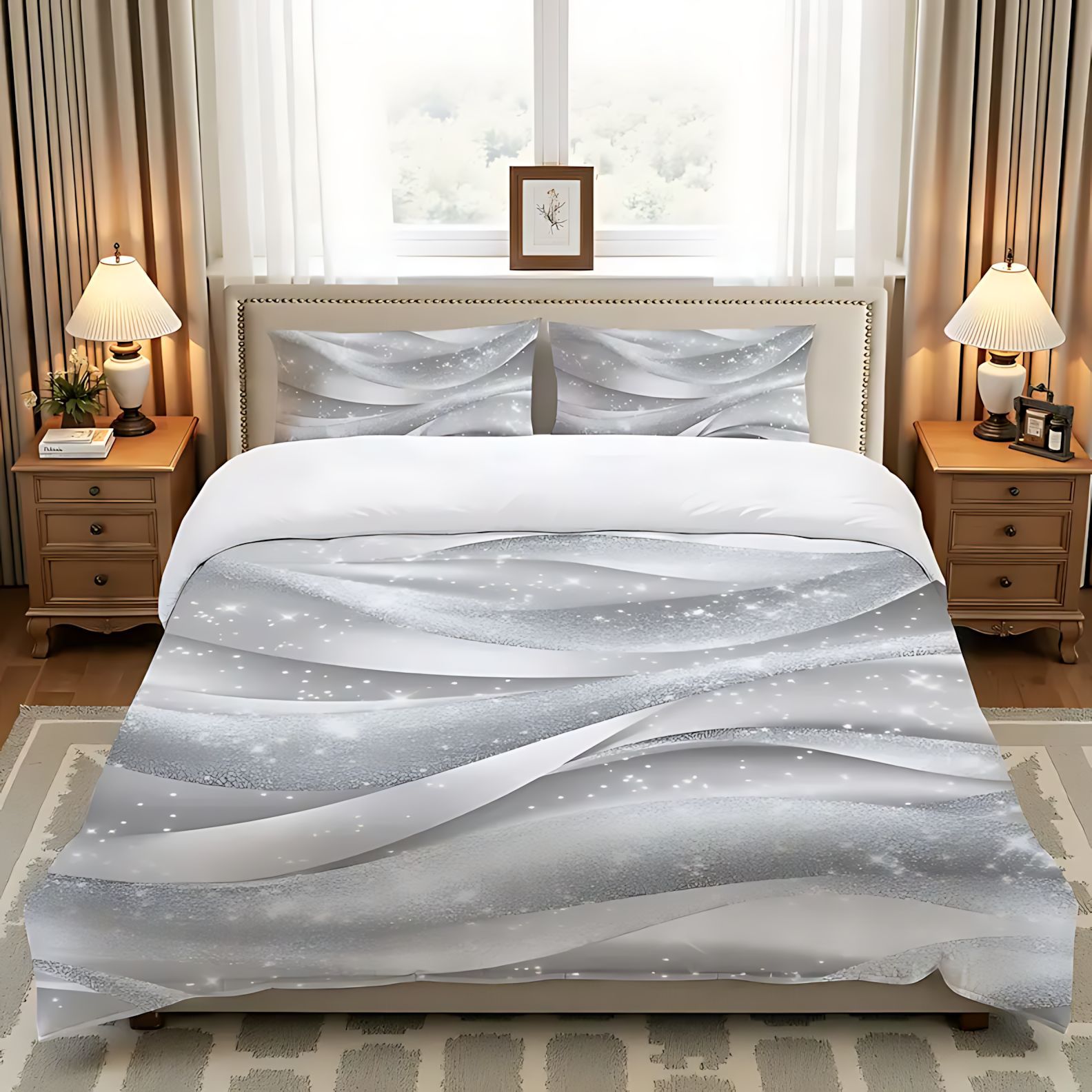 TEMU / JIT comercio exterior transfronterizo para tela brillante impresión digital de alta definición set de edredón