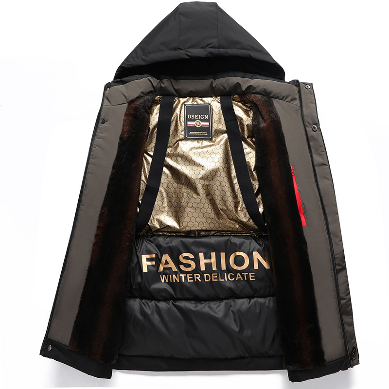 Men's Clothing Winter new style gold mink velvet parka dad suit middle aged business men's thickened velvet coat cotton coat 2368A_voghion.com