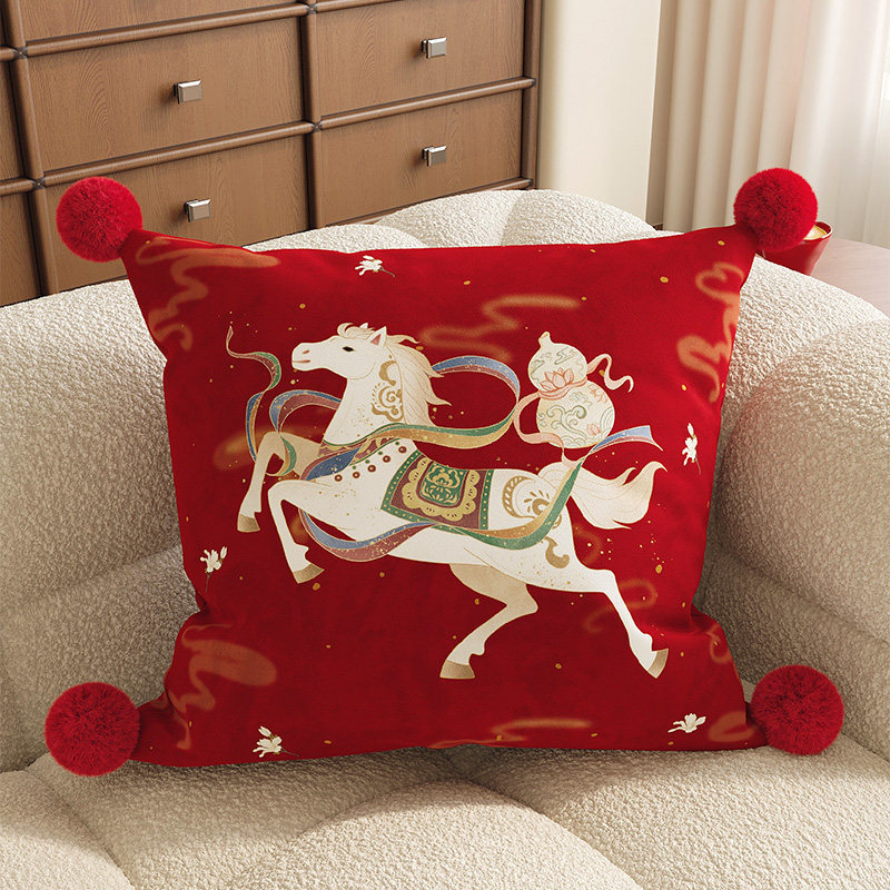 Sofá de sala de estar rojo de alto nivel, funda de almohada desmontable, almohada de cintura lavable, sofá de cabecera de dormitorio de alto nivel, almohada con núcleo