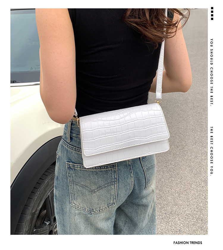 Women's Crossbody Bag Stone Pattern Square Handbag Shoulder Bag_voghion.com