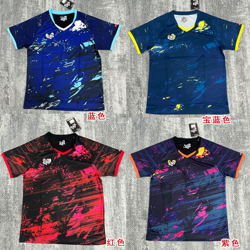 Новый костюм для настольного тенниса для мужчин и женщин с короткими рукавами для быстрого высыхания для детей