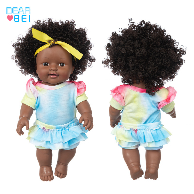 Aliexpress venta caliente muñeca africana juguetes para niños enmascarado reborn muñeca de 12 pulgadas muñeca de piel negra muñeca pic 4