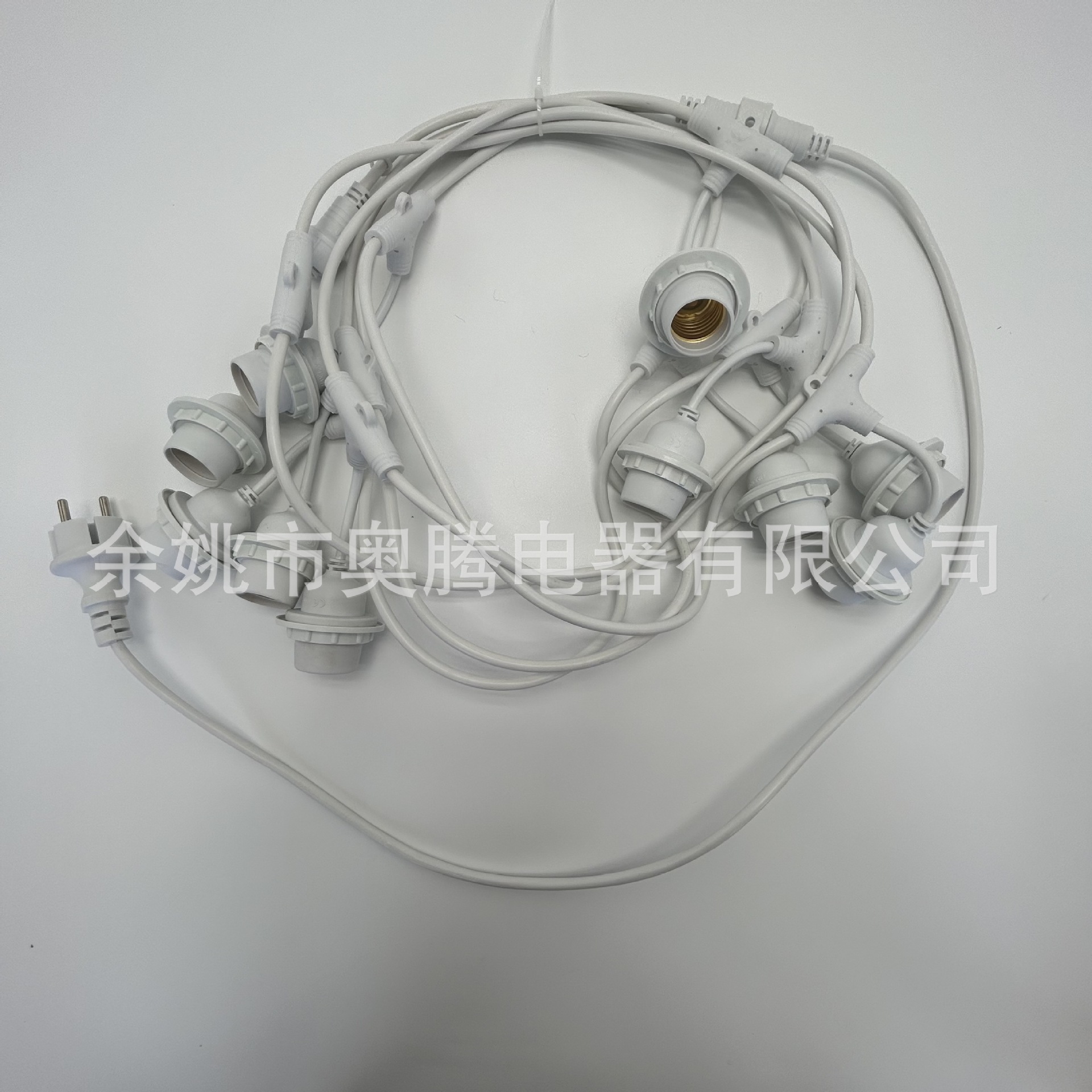 欧规户外防水灯串 配飞碟灯罩圣诞灯 白色S14E27螺口高压庭院灯串