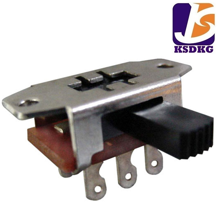 2档卧式拨动开关 侧柄拨码开关 两档大电流滑动开关行程3.3mm