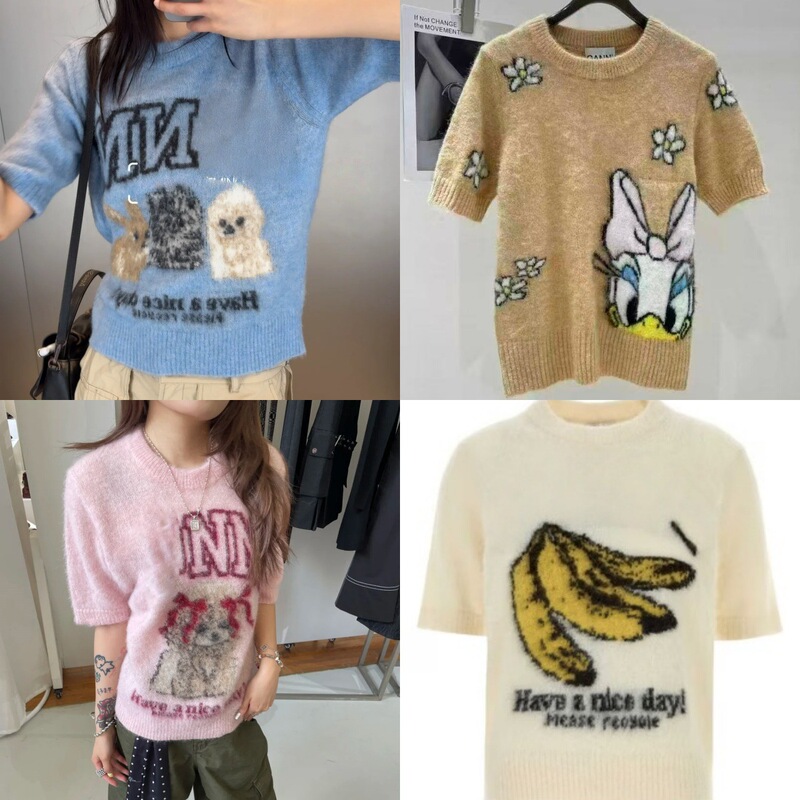 A Hit in Foreign Trade! Made from Real Wool Blend! 26 New Styles of Thin Pullover Sweaters with Animal and Fruit Patterns, Mid-Sleeve, Round Neck A Hit in Foreign Trade! Made from Real Wool Blend! 26 New Styles of Thin Pullover Sweaters with Animal and Fruit Patterns, Mid-Sleeve, Round Neck