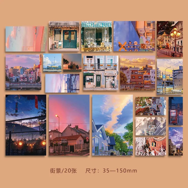 Colección de cientos de tarjetas de postal, estilo ins, estilo anime japonés, estilo retro, arte festivo, suministros culturales y creativos