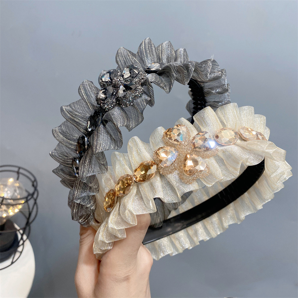 Rhinestones Inlay Material 1 Piece Quantity Fairy Style Lady Butterfly Gauze Inlay Rhinestones Hair Band