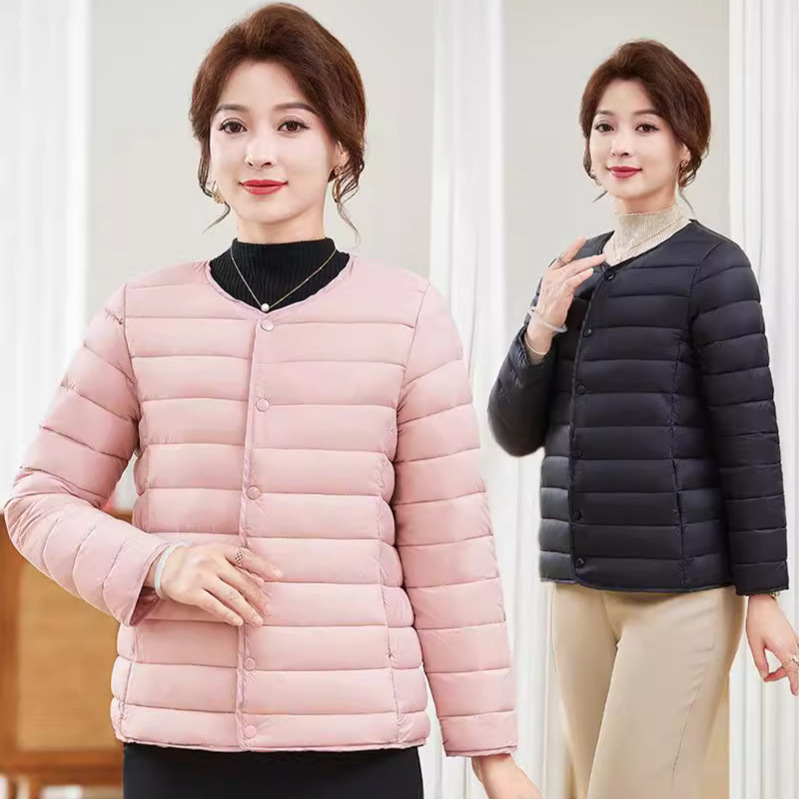 New lightweight and thick women's down cotton coat, casual style, nine-quarter sleeves, elegant cotton coat, long cotton jacket New lightweight and thick women's down cotton coat, casual style, nine-quarter sleeves, elegant cotton coat, long cotton jacket