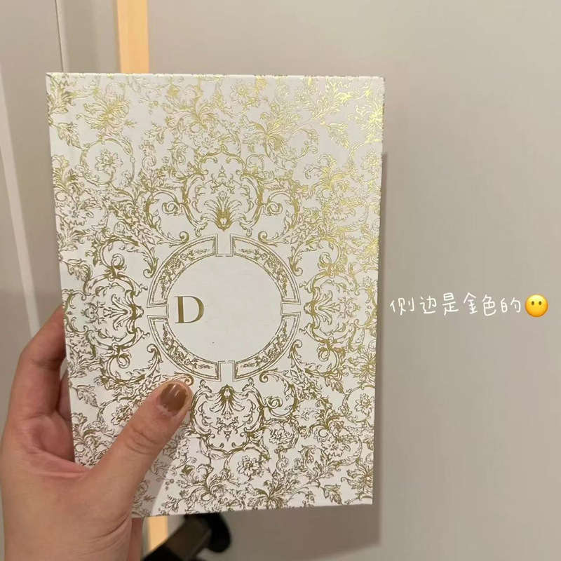 D款浮雕笔记本ins日记本可爱手账本高颜值金边记事本精美欧式礼品|undefined