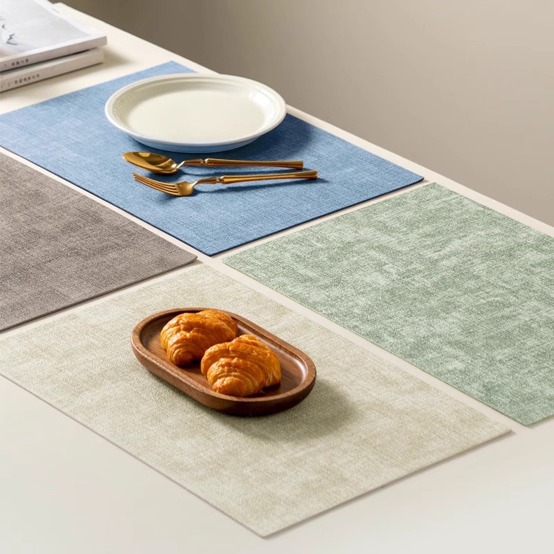 미국 스타일 천 패턴 플레이스 방수 및 내유성 단열 매트 직사각형 가죽 다이닝 테이블 매트 북유럽 스타일 Ins 웨스턴 스타일 플레이스