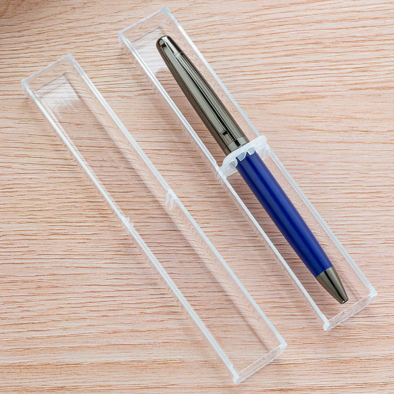 Полностью прозрачная pen box спот оптовая продажа маленькая квадратная пен box может печатать квадратная кристал pen boxes