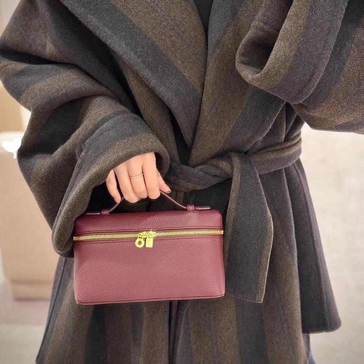 Lp19 Lunch Box Bag Gold 2025 New Crossbody Bag Autumn and Winter Popular Fashion Trendy Shoulder Bag Hong Kong Style High-End