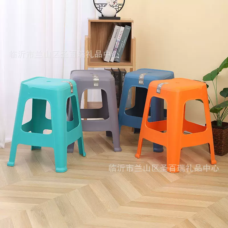 家用塑料凳子加厚成人餐桌凳大号燕尾凳可叠放户外椅子现代简约风