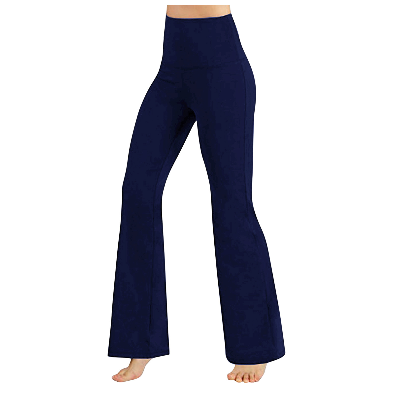 Women's Clothing fashionable slimming new high waisted high elastic solid color large leg pants casual yoga pants _voghion.com